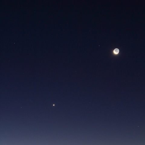 東天の3惑星と月