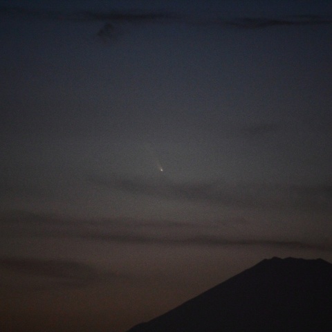 富士山とパンスターズ彗星