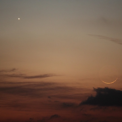 金星と二日月