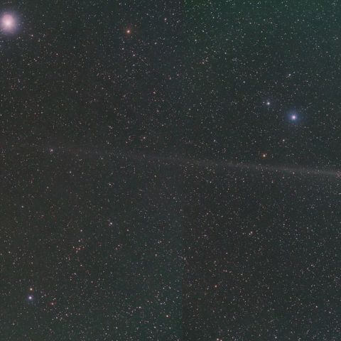 北極星とパンスターズ彗星 (5/31) 300ｍｍx2フレーム