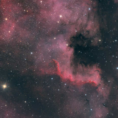 北アメリカ星雲南部付近