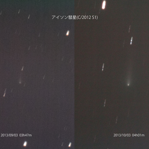 アイソン彗星1ヶ月間の変化
