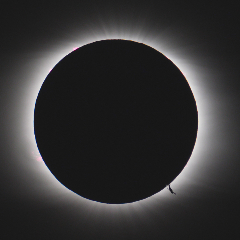 皆既日食と偶然通過した飛行機