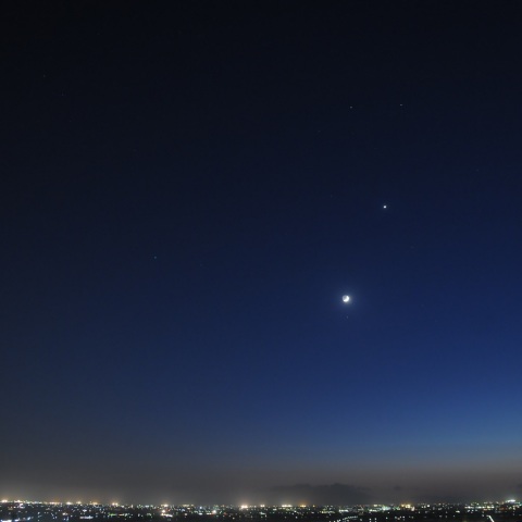 越後平野のたそがれ
