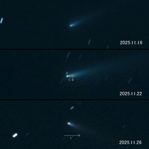 C/2025 K1 (ATLAS)分裂核 の変化