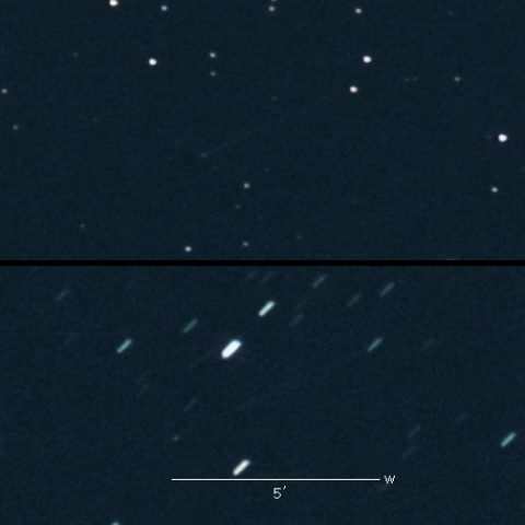 尾が伸びた小惑星ゴールトの変化