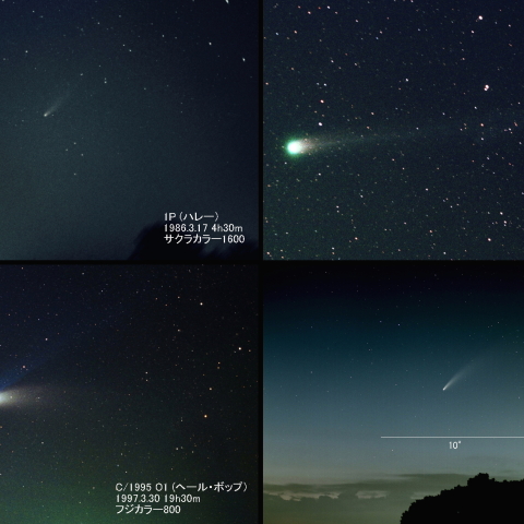 C/2020 F3(NEOWISE)の大きさを比較(50mmレンズ)