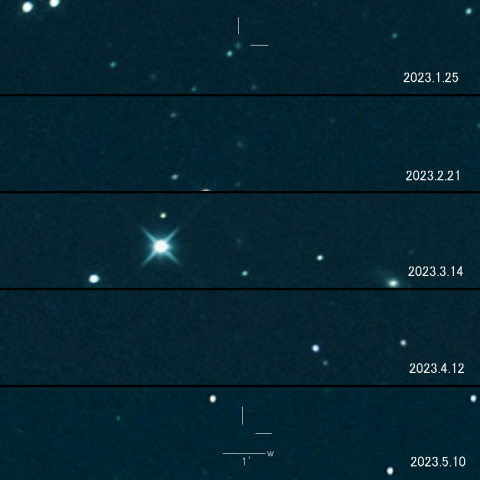 P/2023 B1 (PANSTARRS) の変化