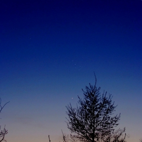 月とすばると水星の接近