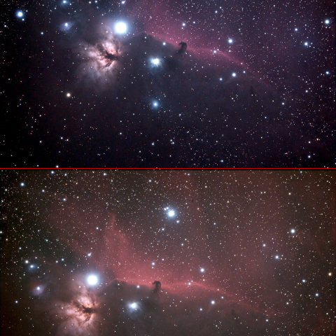 馬頭星雲　フィルターレス改造比較