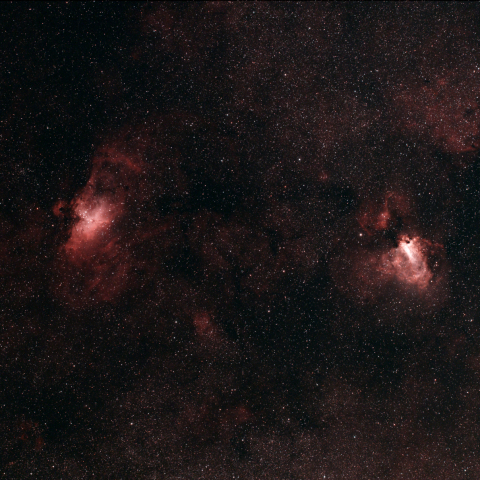 わし星雲とオメガ星雲