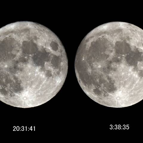 中秋の名月と早朝の月 9/21
