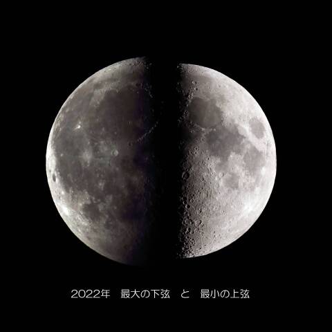 2022年最大の下弦と最小の上弦