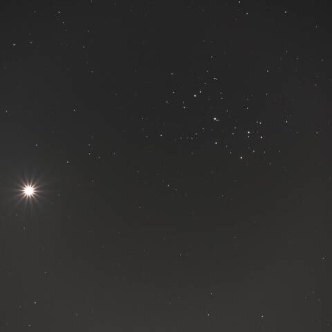 金星とプレアデス星団の接近 4/11