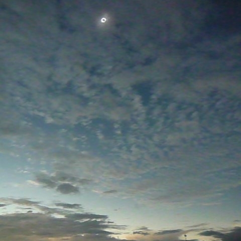 モスクと皆既中の太陽