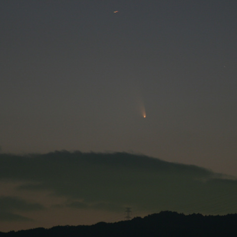 飯道山とパンスターズ彗星