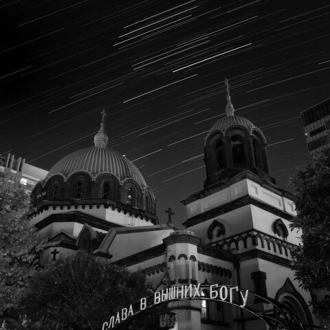 東京 御茶ノ水、ニコライ堂(東京復活大聖堂)とオリオン座