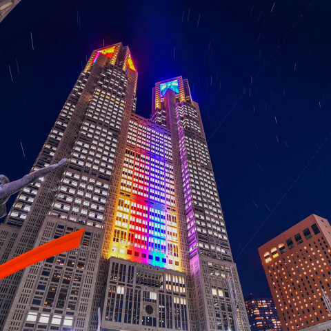 東京都庁「いい夫婦の日」ライトアップと星空