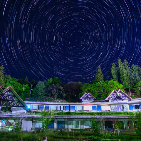 群馬県川場村での星空 北天の日周運動