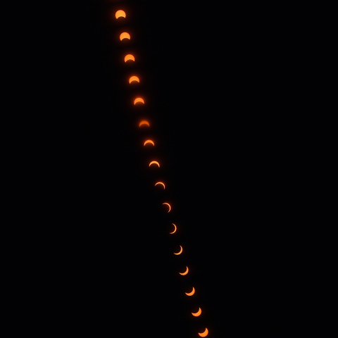 部分日食(2020年6月21日)の連続写真 石垣島で(2-2) 