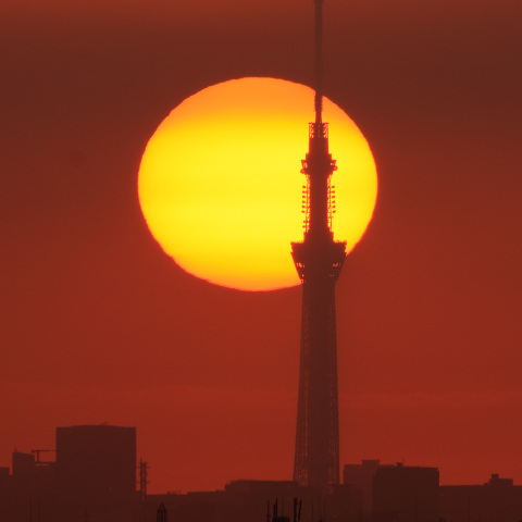 日の出と東京スカイツリー