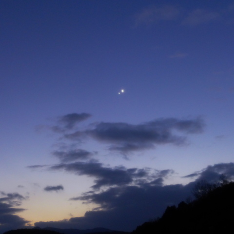 夕空の金星と木星