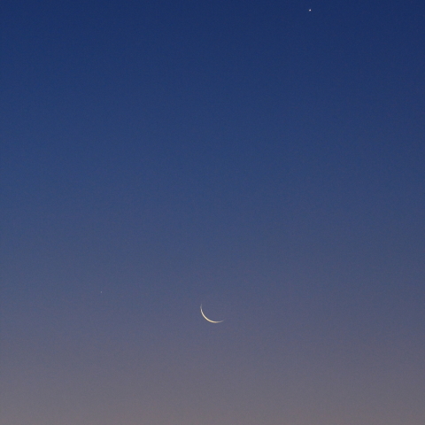 月，水星，金星の接近