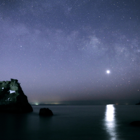 薄明に銀河同化して