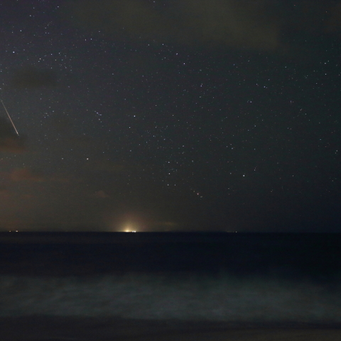 昇るオリオンを射る：ペルセウス座流星群