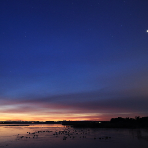 火星，木星の接近の日に