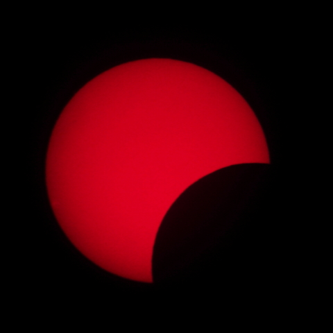 Hα太陽望遠鏡による部分日食