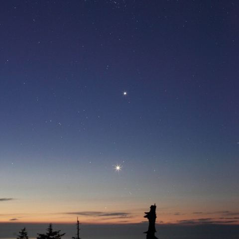 金星，木星，ヒアデス，プレアデスの饗宴