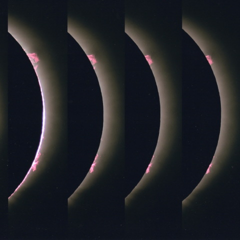 月の移動とプロミネンス