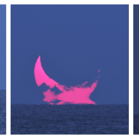 ペルシャ湾に昇る日食