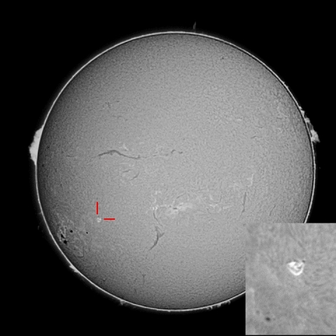 PSTで見た太陽面 突然現れた高輝度領域