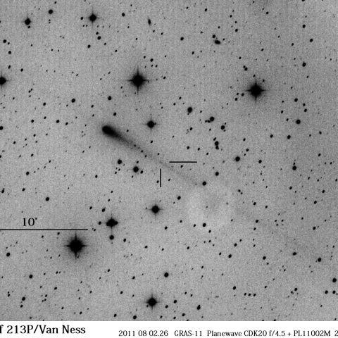 ダストトレイルと副核が確認された213P/Van Ness