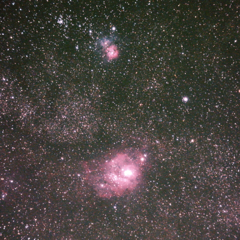 M8干潟星雲とM20三裂星雲