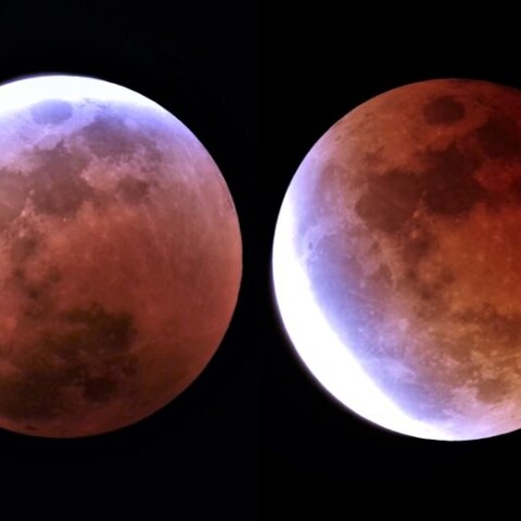 皆既月食の直前と直後