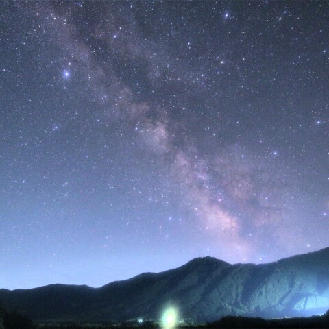 鳴子温泉鬼首 天の川と土星　 2022.07.31