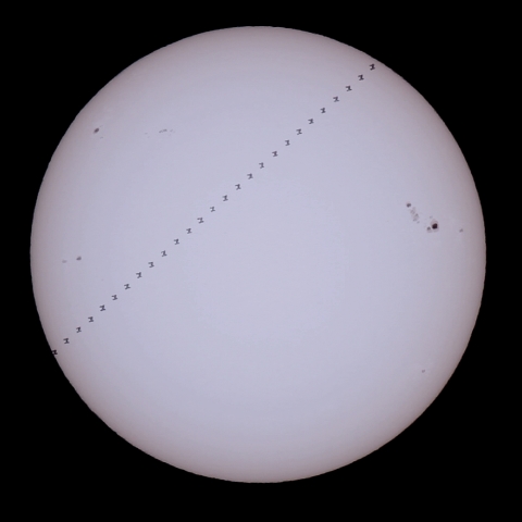 3月12日ISSの日面通過
