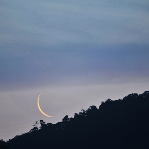 昇る月（月齢27.6）