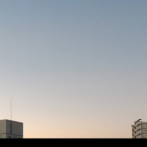 薄明・反薄明光線と地球影、満月　(準パノラマ)