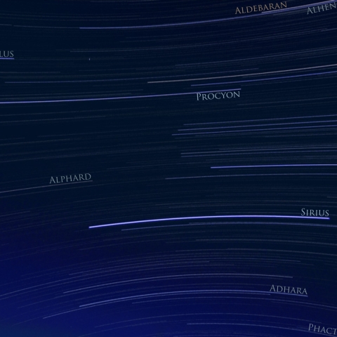 12/6-7 冬空の南天の日周運動