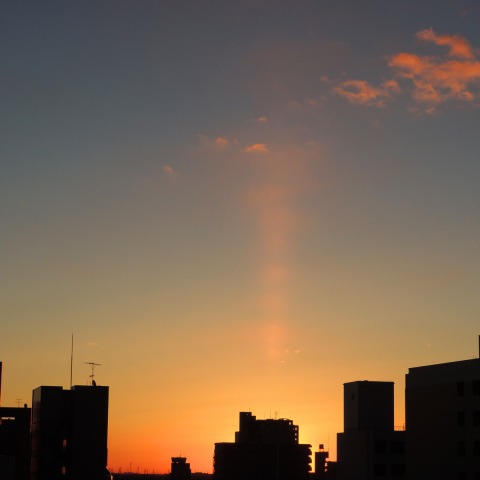 12/26朝、太陽柱か