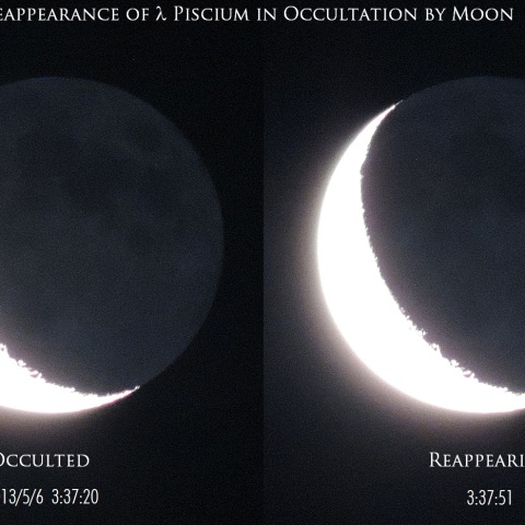 5/6 λ Pscの星食(出現)