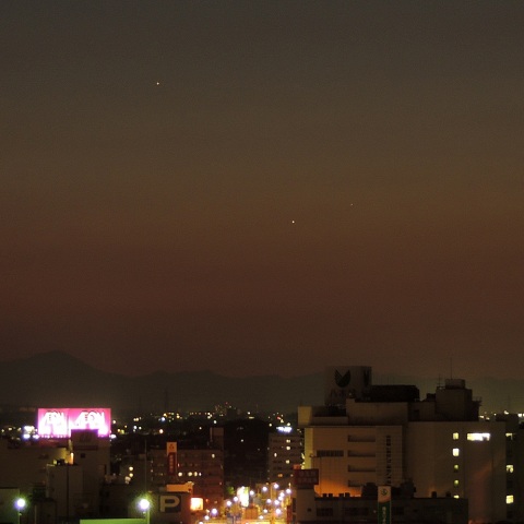 5/24　夕景と木星・金星・水星