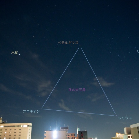 8月に見る冬の大三角