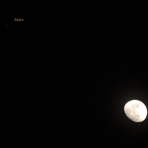 5/11 月と火星の接近をワンショットで