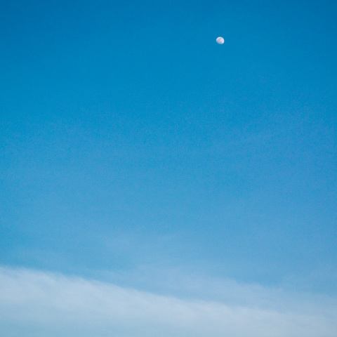 青い空に浮かぶ月
