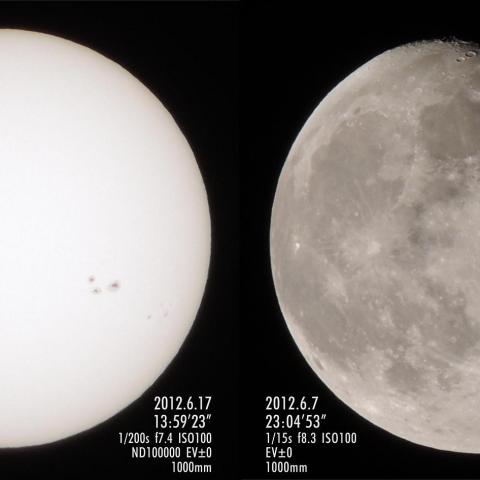 2012年6月の太陽と月